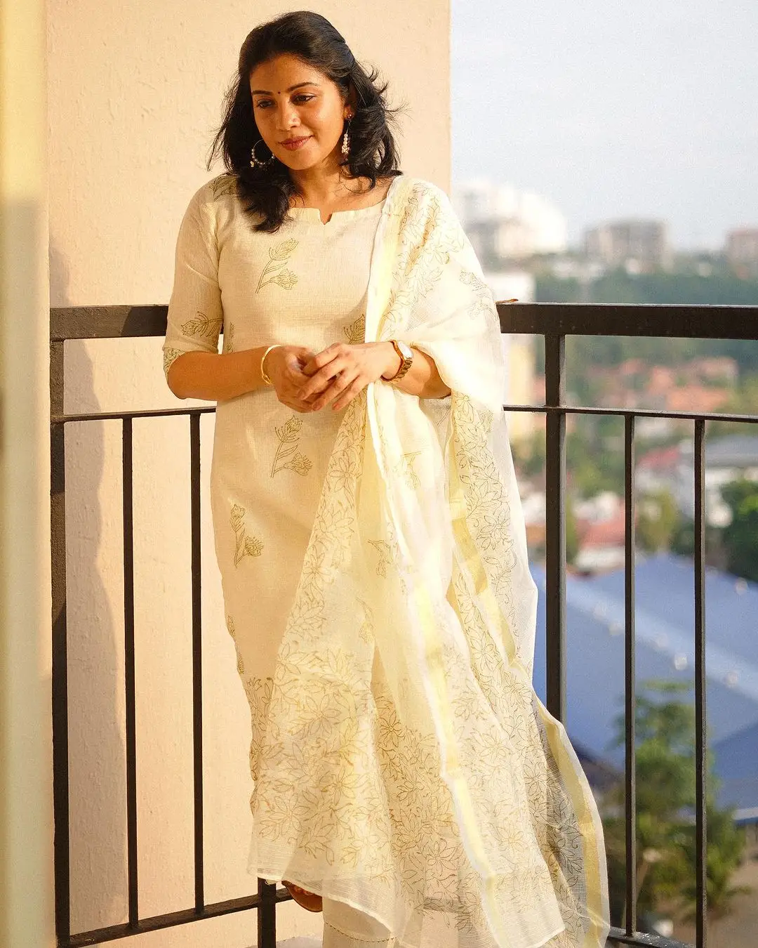 Malayalam Actress Shivada in White Dress